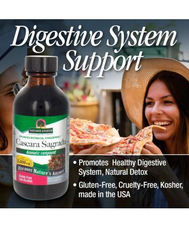 Nature's Answer Cascara Sagrada Bark 5000mg Liquid - Promotes Regularity & Constipation Relief - Natural Detox - 3oz Bottle - Buy Online on GoSupps.com