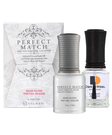 LeChat - Perfect Match Gel Polish - High Gloss Top Gel Sealer - Comes With Dare to Wear Nail Lacquer - (0.5 Ounce) - Easy Application - Protective Shell