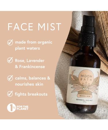 Moon Dew Botanical Face Mist - Organic Moisturizing Toner with Frankincense Lavender & Rose Water | Alcohol-Free Natural Skin Care - Buy Online on GoSupps.com