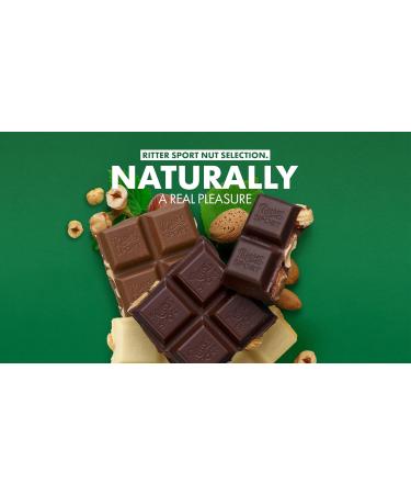 RITTER SPORT-Whole Almonds- 100 g bar Milk chocolate - Take it everywhere - Box of 11 bars - Buy Online on GoSupps.com