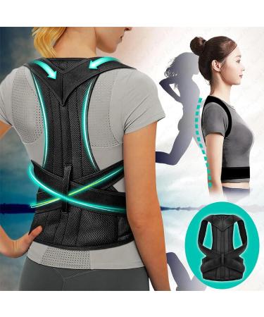 Adjustable Posture Corrector for Men & Women - Lumbar Support Back Straightener B05S Black | Improve Posture & Confidence - Buy Online on GoSupps.com