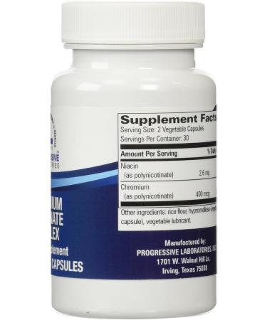 Progressive Labs Chromium Nicotinate Supplement - 60 Count - Buy Online on GoSupps.com