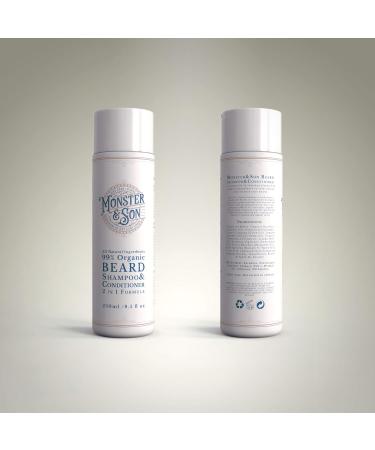 Buy Monster&Son Organic Beard Shampoo & Conditioner 2 in 1 - Gentle Hypoallergenic Wash for Sensitive Skin - Paraben & Sulphate Free - 250ml - Best Beard Care for Men - Buy Online on GoSupps.com
