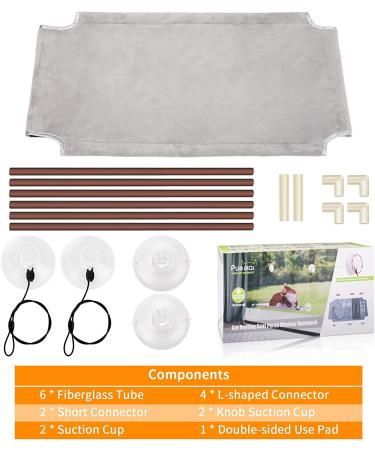 Pueikai Cat Hammock Window Perch for Large Cats | Sturdy & Space-Saving Resting Seat | Holds up to 50 lbs | Easy Assembly | Single Layer Grey - Buy Online on GoSupps.com