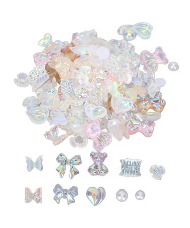 Nail Resin Decoration Bear Nail Art Decor Bear Cute Shiny Delicate Bow Bear Shaped for Nail Ornament Accessories for Home and Nail Salon Nails Bead Charm Gems for Manicure Craft Art