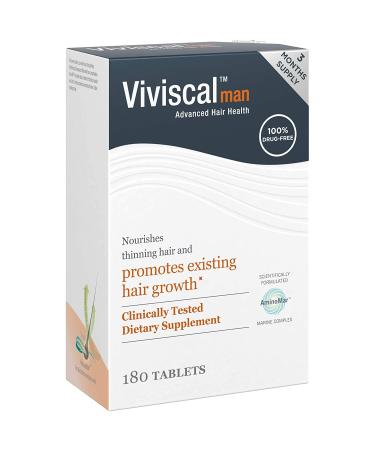 Viviscal Men's Hair Growth Supplements | Clinically Proven, Proprietary Collagen Complex | 180 Tablets - 3 Month Supply - Buy Online on GoSupps.com