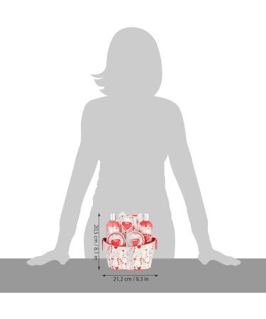 BRUBAKER Cosmetics 6-Piece Bath & Shower Set - Strawberry Sweet Love Gift Set in Decorative Metal Basket - Pink Floral Design - Buy Online on GoSupps.com