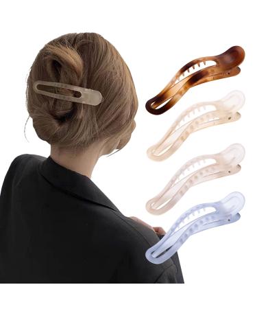 Women's Alligator Hair Claw Clips, 4 Color Hair Jumbo Claw Clips, Strong Hold Matte Hair Claw Clips, fashion Hair Styling Accessories for Women Girls A-Colorful - Buy Online on GoSupps.com