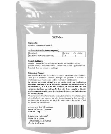 Chitosan Powder | 100g Bag | Marine Origin | Made in Occitania | Nature AZ - Buy Online on GoSupps.com
