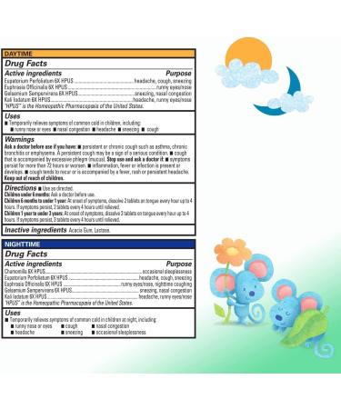 Hyland's Naturals Baby Tiny Cold Tablets - 250 Quick-Dissolving Day & Night Value Pack for Infant Runny Nose & Cough Relief - Buy Online on GoSupps.com
