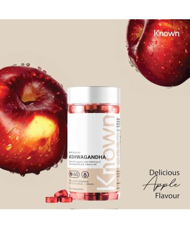 Ashwagandha Gummies 3000MG High Strength by Known Nutrition with Vitamin B6 | 60 Two-a-Day Gummies | Natural Botanical Extract | for Natural Stress Reduction | Apple Flavour (3) - Buy Online on GoSupps.com