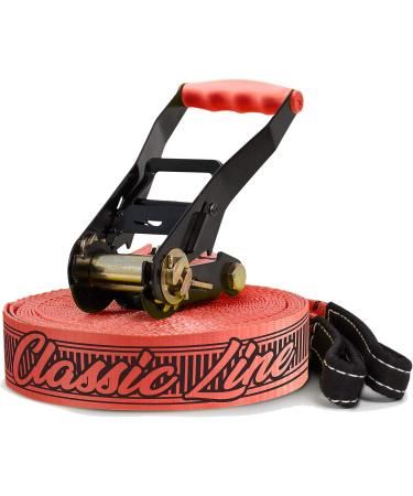 Gibbon Slacklines Classicline XL 82ft with Treewear - Red | 74ft Line + 8ft Ratchet Strap | Ratchet Protection & Tree/Line Protection - Buy Online on GoSupps.com