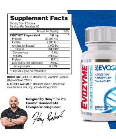 Buy Evozymes - 60 Caps | Premium Enzyme Supplement for Digestion & Wellness | Fast International Shipping - Buy Online on GoSupps.com