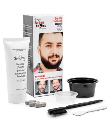 Godefroy Barbers Choice 3 Application Beard and Mustache Dye For Men  6 weeks of Cover For Gray Facial Hair  Dark Brown