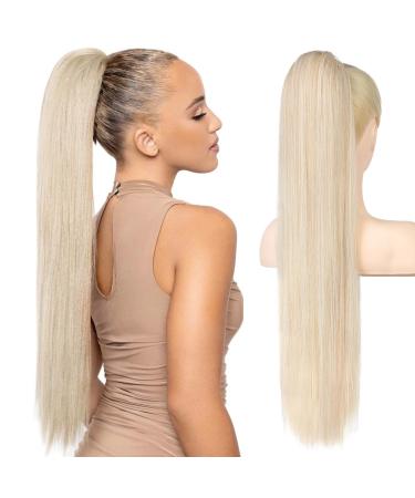REECHO Ponytail Extension 28" Long Straight Drawstring Pony Hair Extension Synthetic Pony Tail Hairpiece for Women Light Blonde - Buy Online on GoSupps.com