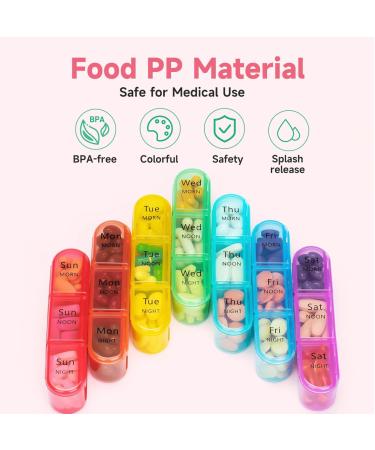 Weekly Pill Organizer 3 Times a Day - Odaro Large 7 Day Portable Pill Case (Pink) for Vitamins Supplements & Medication - Buy Online on GoSupps.com