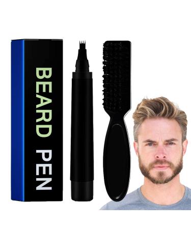Beard Pen for Men | Beard Pen Kit with Brush, Waterproof, Sweat Resistant, Long Lasting Solution with Beard Pencil for a Full Look Zcsxk