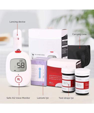 High-Precision Blood Sugar Measuring Device Set - 50 Test Strips & Lanzetten Easy to Use Ideal for Pregnant Women Fast & Portable - International Shipping Available - Buy Online on GoSupps.com