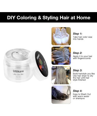 lonstin Temporary Hair Color Cream Ultikare Hair Color Wax TTemporary Hair Wax Color Instant DIY Cosplay for Carnival Christmas Halloween Parties for Men and Women White - Buy Online on GoSupps.com