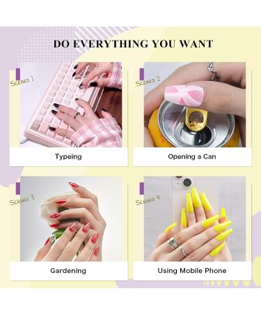 Jofay Fashion Fluorescent Yellow Long Coffin Press on Nails - 24pcs | Reusable Glossy False Nails with Glue for Women and Girls - Buy Online on GoSupps.com