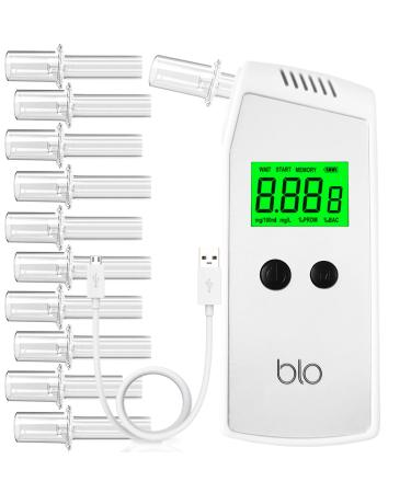 BLO Executive Breathalyzer Alcohol Tester with Fuel Cell Sensor BAC Testing, Portable Instant Read Unit, Fast and Accurate Results, Custom Alarm Limit Settings, Compact Pocket Size