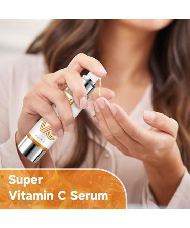 HANYWIL Vitamin C Serum for Mature Skin 20% Vitamin C Face Serum with Hyaluronic Acid Dark Spot Remover Hydrating Skincare for Wrinkle Reduction Lifting & Firming - 1.7 fl oz - Buy Online on GoSupps.com