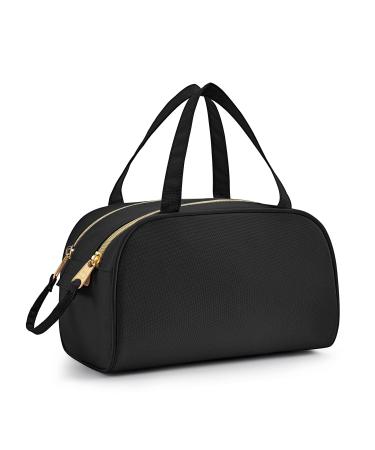 Kalidi large cosmetic bag women girl make -up bag make -up bag travel double zipper cultivated orghanizer for handbag makeup bag (black2)