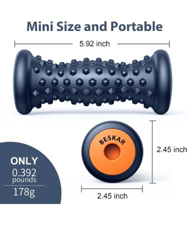 Foot Massager Roller for Plantar Fasciitis Relief | Deep Tissue Arch Pain Relief | Navy Blue - Buy Online on GoSupps.com