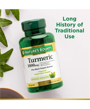 Nature's Bounty Turmeric 1000 mg - 60 Capsules for Joint & Immune Support - Buy Online on GoSupps.com