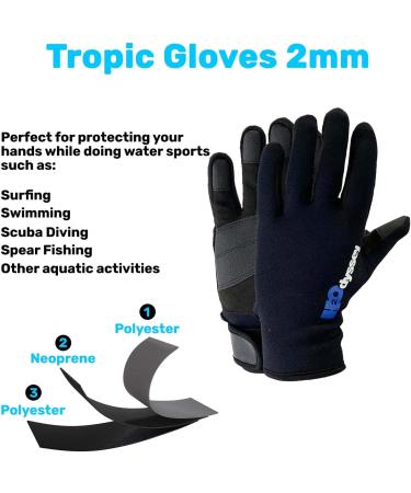 H2ODYSSEY Tropic Gloves 2mm - Thermal Dive Gear for Surfing, Diving, Swimming - Large - Buy Online on GoSupps.com