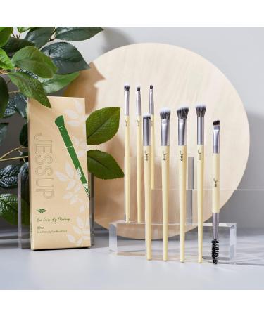 Jessup 8pcs Eyeshadow Brush Set | Premium Crujson-Free Eye Makeup Brushes | Blending, Concealer, Eyebrow, Eyeliner & Spoolie Kit T328 - Buy Online on GoSupps.com
