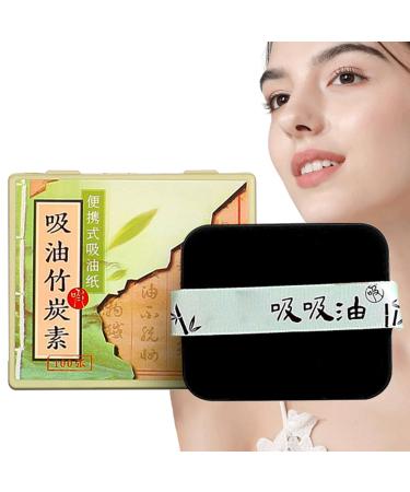 Blotting Papers for Face 3 * 100 Sheets Oi-l Blotting Paper with mir-ror and Puff Easy Dispensing Makeup Friendly Oily Skin Shine Blotter Oi-l Control Paper Absorb Excess Oil Makeup Friendly Green