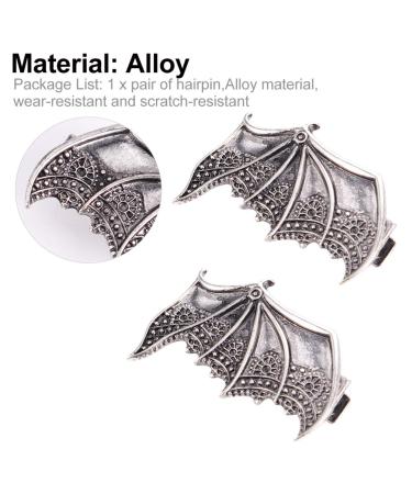 FRCOLOR Gothic Metal Bat Wings Hair Clip 2pcs for Halloween Party Costume - Silver - Buy Online on GoSupps.com