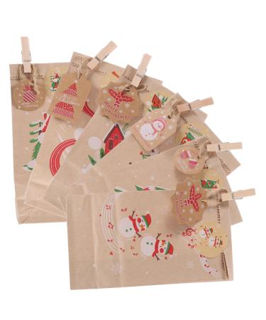 TINEASUR 1 Set DIY Advent Calendar Bags Christmas Tree Decorations Santa Bags Christmas Calendar Bags Rope As Shown 18.00X9.00X1.00CM