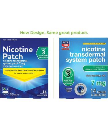 Rite Aid Nicotine Patch Step 3 - 7mg - 14 Count - Stop Smoking Aid | Transdermal Quit Smoking Patch - Buy Online on GoSupps.com