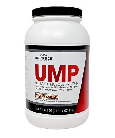 Beverly International UMP Protein Powder Cookies & Cream. Unique Whey-Casein Ratio Builds Lean Muscle. Easy to Digest. No Bloat. (32.8 oz) 2lb .8 oz Cookies and Cream