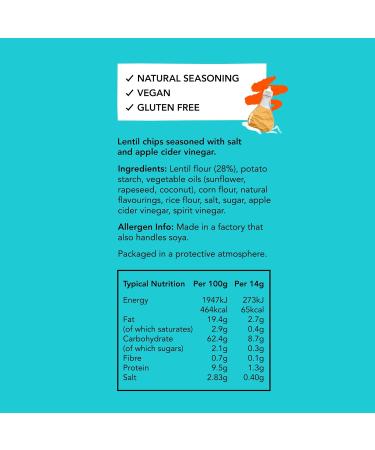 PROPER Chips Salt & Vinegar Lentil Chips 5 x 14g (70g) - Vegan Gluten Free Snacks - Buy Online on GoSupps.com