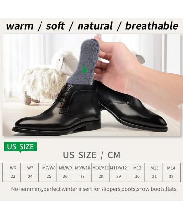 Warm Fur Shoe Insoles - Winter Thick Rabbit Soft Boot Inserts | Women's 6 Grey Long Hair | Comfy Replacement Liner - Buy Online on GoSupps.com