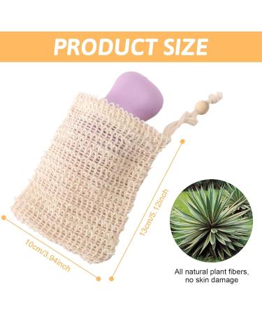 4-Pack Sisal Soap Bags | Natural Beige Soap Sacks for Bath & Travel | Eco-Friendly Massage Soap Holders - Buy Online on GoSupps.com