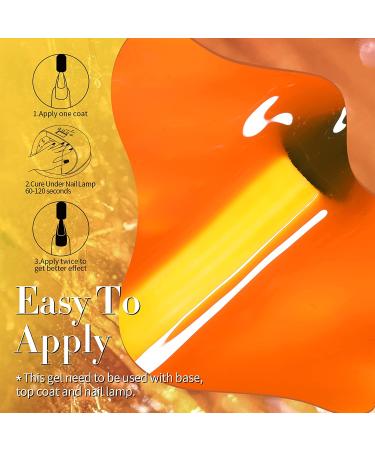 BORN PRETTY Jelly Gel Nail Polish Set - Fall/Winter Collection | Translucent Sheer Clear Gel Polish in Red, Coral, Burnt Orange, Grey, Amber, Brown | 6 Colors Gift Set for Manicure - Crystal Amber - Buy Online on GoSupps.com