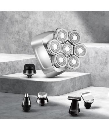 Best Head Shavers for Bald Men | 360 Rotary 7D Electric Shavers | Cordless Grooming Kit with 6 Accessories - Wet/Dry IPX6 | USB Rechargeable - Buy Online on GoSupps.com