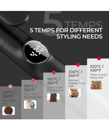 TYMO Curling Iron Set with 3 Barrels, Instant Heat Up, 5-Temps (Up to 430F), Intelligent Temp Control - Dual Voltage Hair Curler for All Hair Types - Black - Buy Online on GoSupps.com