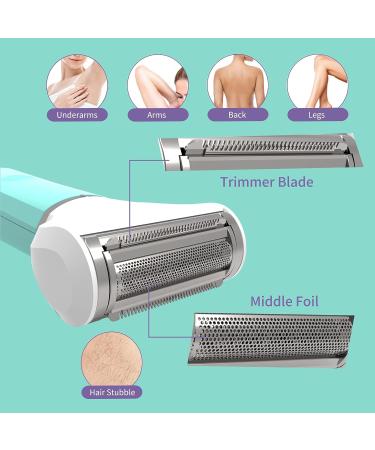 Waterproof Bikini Trimmer & Electric Razor for Women - Rechargeable Shaver for Legs, Arms, Back, Bikini Area - Muejjur 2-in-1 - Buy Online on GoSupps.com