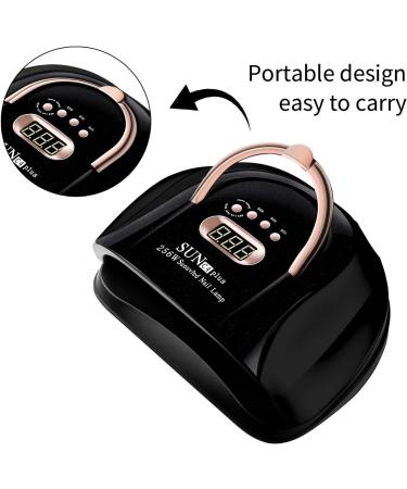 MainPi 256W UV LED Nail Lamp - Professional Nail Dryer with 57 Lamp Beads, 4 Timers, Auto Sensor, LCD Display - Fast Gel Polish Curing (Black) - Buy Online on GoSupps.com