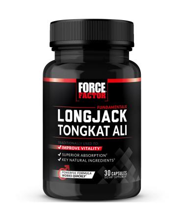 FORCE FACTOR Longjack Tongkat Ali 500mg for Men s Hormones Promote Male Energy Vitality & Drive Support Muscle & Strength Longjack Capsules with BioPerine Black Pepper Extract 30 Capsules 30 Count (Pack of 1)
