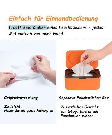 Buy Refillable Wet Wipes Box for Baby & Adults - Keep Cloths Fresh with Easy Single-Hand Operation - Orange Color - Buy Online on GoSupps.com