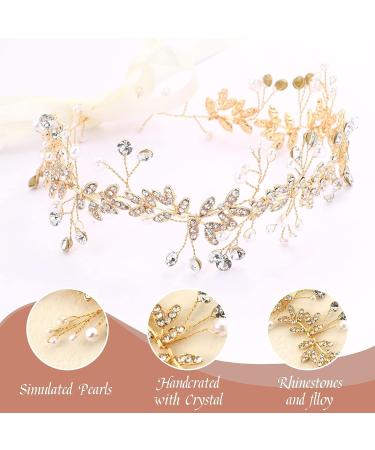 Gold Crystal Rhinestone Flower Girl Headpiece | Wedding Hair Accessories - Buy Online on GoSupps.com