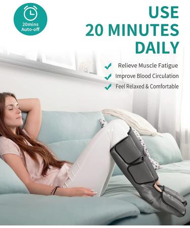 Nekteck Leg Massager with Air Compression for Circulation & Relaxation | Foot & Calf Massage Machine | 2 Modes 3 Intensities | Adjustable Leg Wraps for Home & Office - Buy Online on GoSupps.com