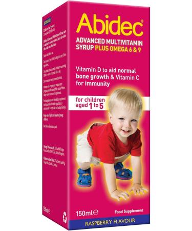 Abidec Kid Multivitamin Syrup with Vitamin D for Bone Growth - Omega 6 & 9 - 150ml - Ages 1-5 - Buy Online on GoSupps.com
