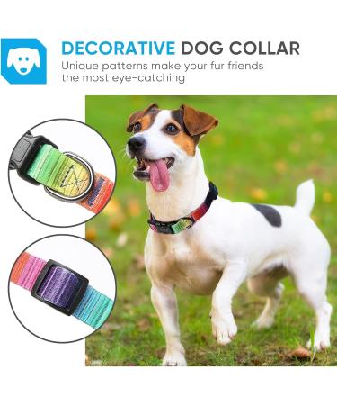Shop Heele Adjustable Dog Collar - Patterned Comfort for Puppies & Dogs | Rainbow Design XS Size (21.6-28cm) - Buy Online on GoSupps.com